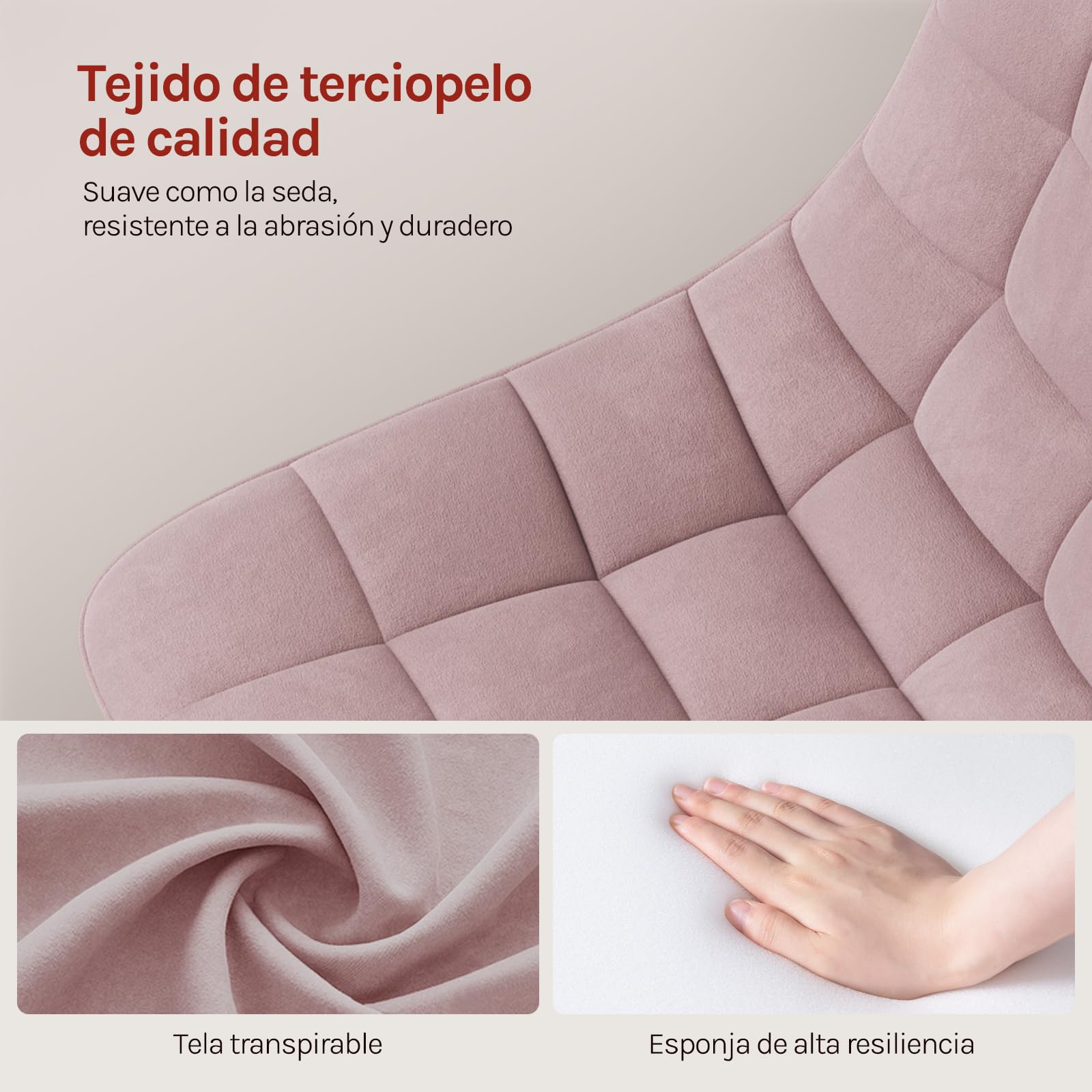 WOLTU Taburete Tocador con Respaldo, Altura Ajustable, Silla Maquillaje, con Reposapiés y Base Metalicas, Chenilla, Blanco