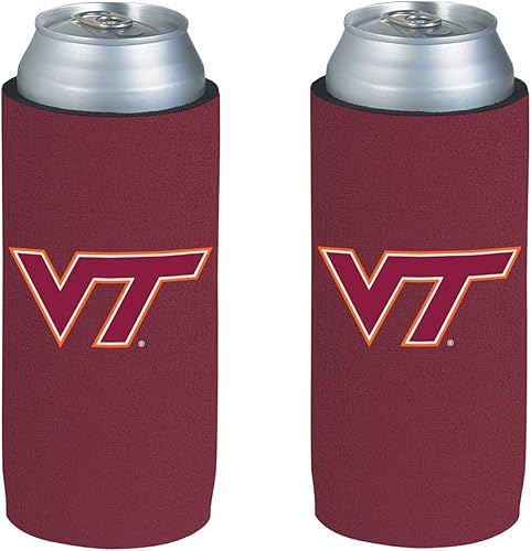 Miniatura 27 de College Team - Enfriadores ultradelgados para latas de cerveza de 12 onzas, paquete de 2 (cuadros rojos Alabama (marea carmesí)) Cuadros rojos