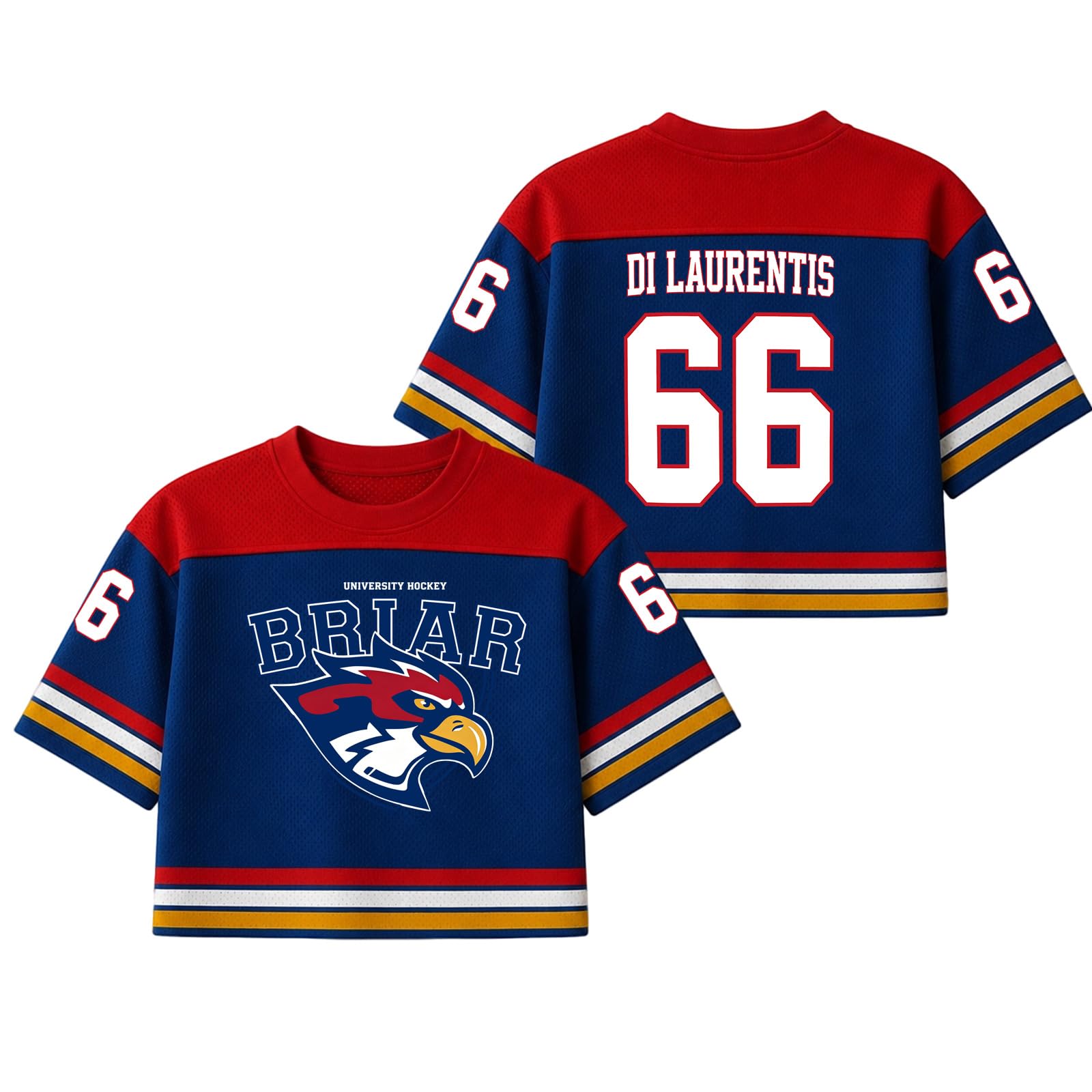 Off Campus Hockey Jersey Women Graham 44 & Logan 22 & Tucker 46 & Dean 66 Briar U Hockey Shirts Short Sleeve Briar University Shirts Sports Y2K Crop Tops Off Campus Merch for Fans