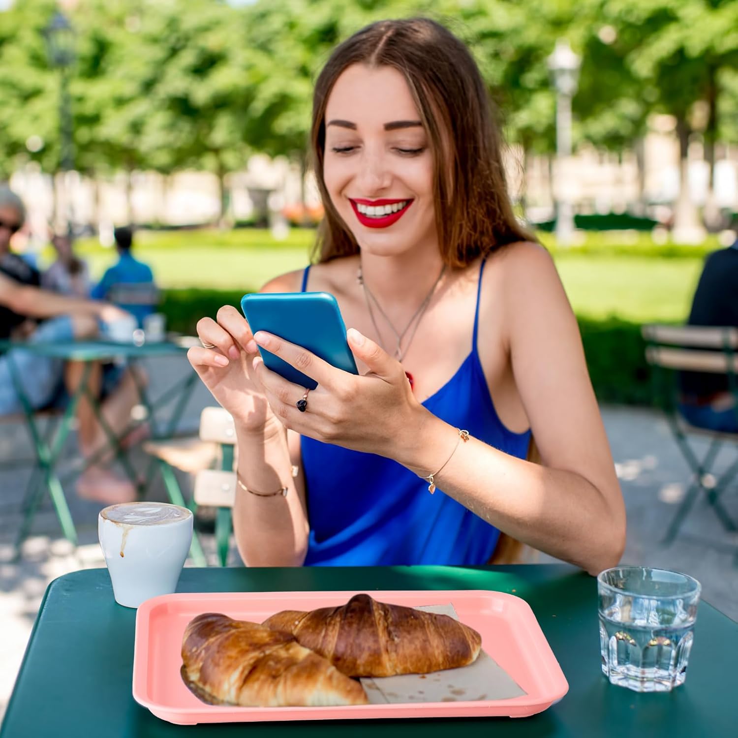 Sintuff 20 Pcs Plastic Art Trays Colorful Fast Food Lunch Trays Bulk Activity Crafts Sensory Serving Organizer for Home, School, Kids, DIY Projects, Painting, Beads(20 Colors,10 x 7 Inch) - Image 6