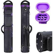 12-Hole Premium Nylon Pool Cue Case Holds 8 Shafts & 4 Butts,Durable Double Shoulder Strap Design with 3 External Pockets 8X4/3X6 Options
