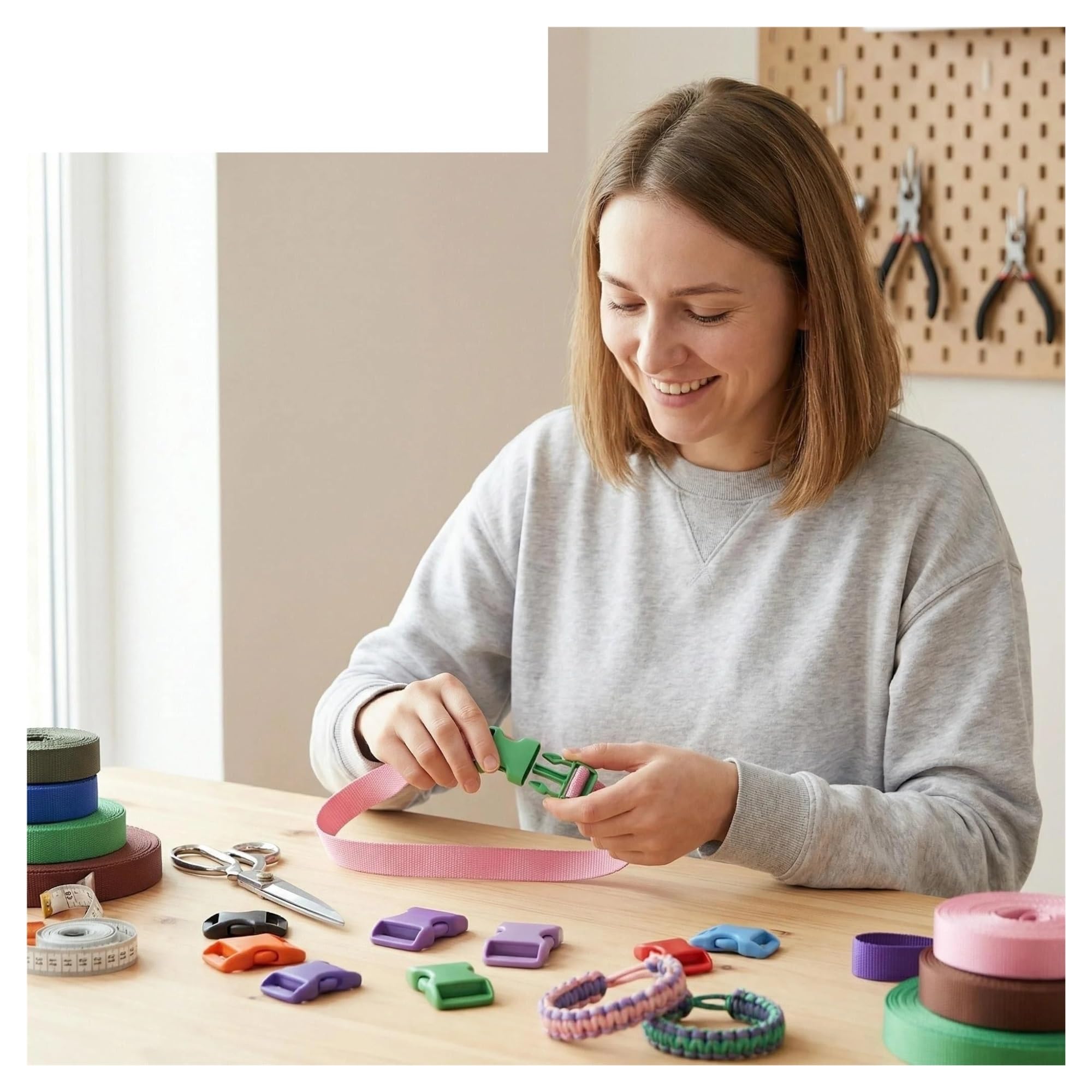 Schnallen und Clips für Rucksäcke 13-100 Stück mehrfarbige Kunststoff-Seitenverschlussschnallen 3/8"-1" for Haustierhalsbänder, Rucksack, DIY