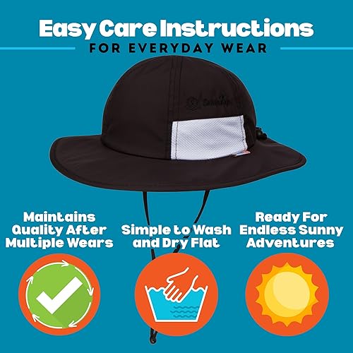 Miniatura 5 de SwimZip, sombrero unisex para niños, ala ancha, protección solar FPS 50, ajustable.