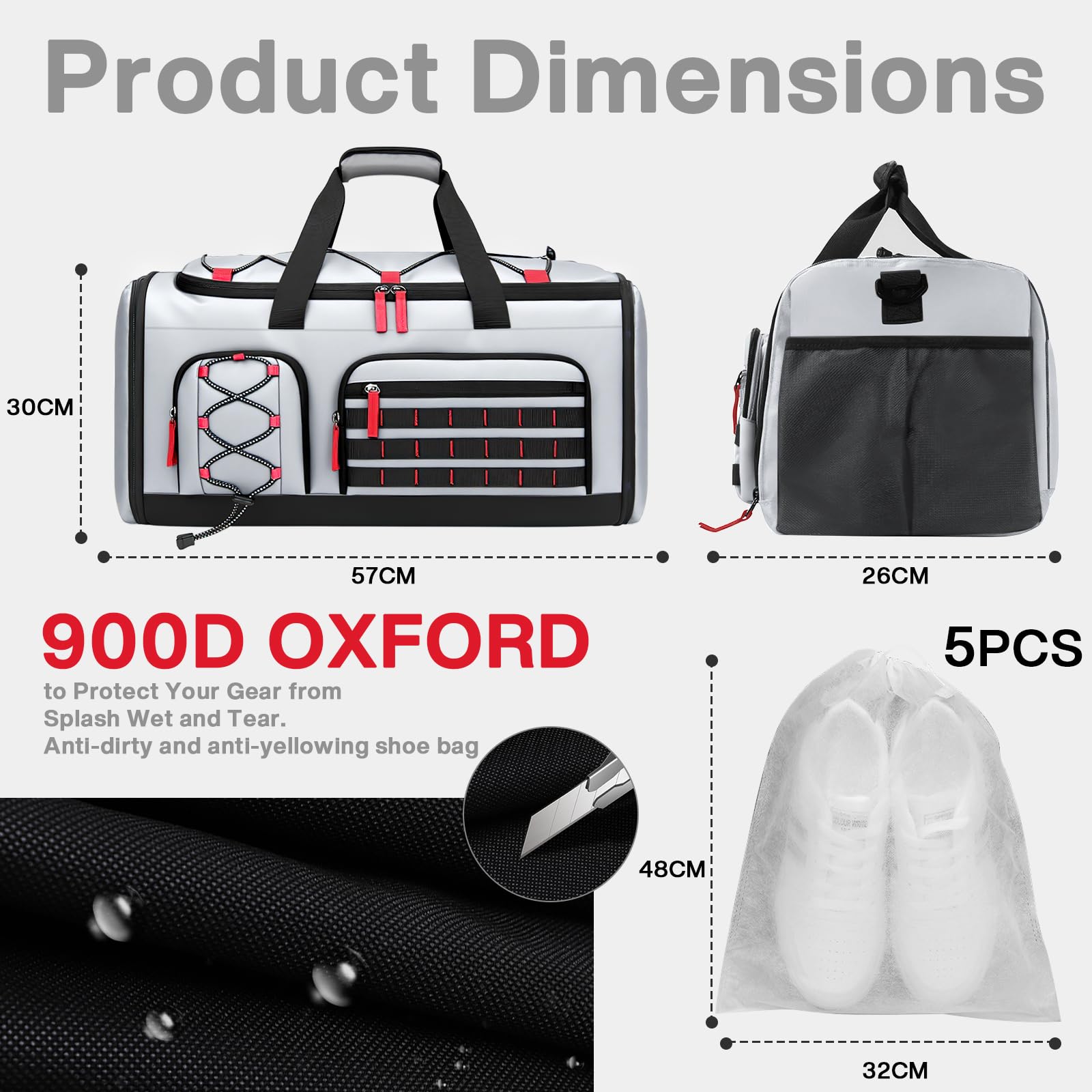Sac de Sport 35l, Sac De Voyage avec Compartiment à Chaussures, Compartiments Sec Et Humide, Poche éTanche, pour Hommes Et Femmes, IdéAl pour des Vacances Relaxantes