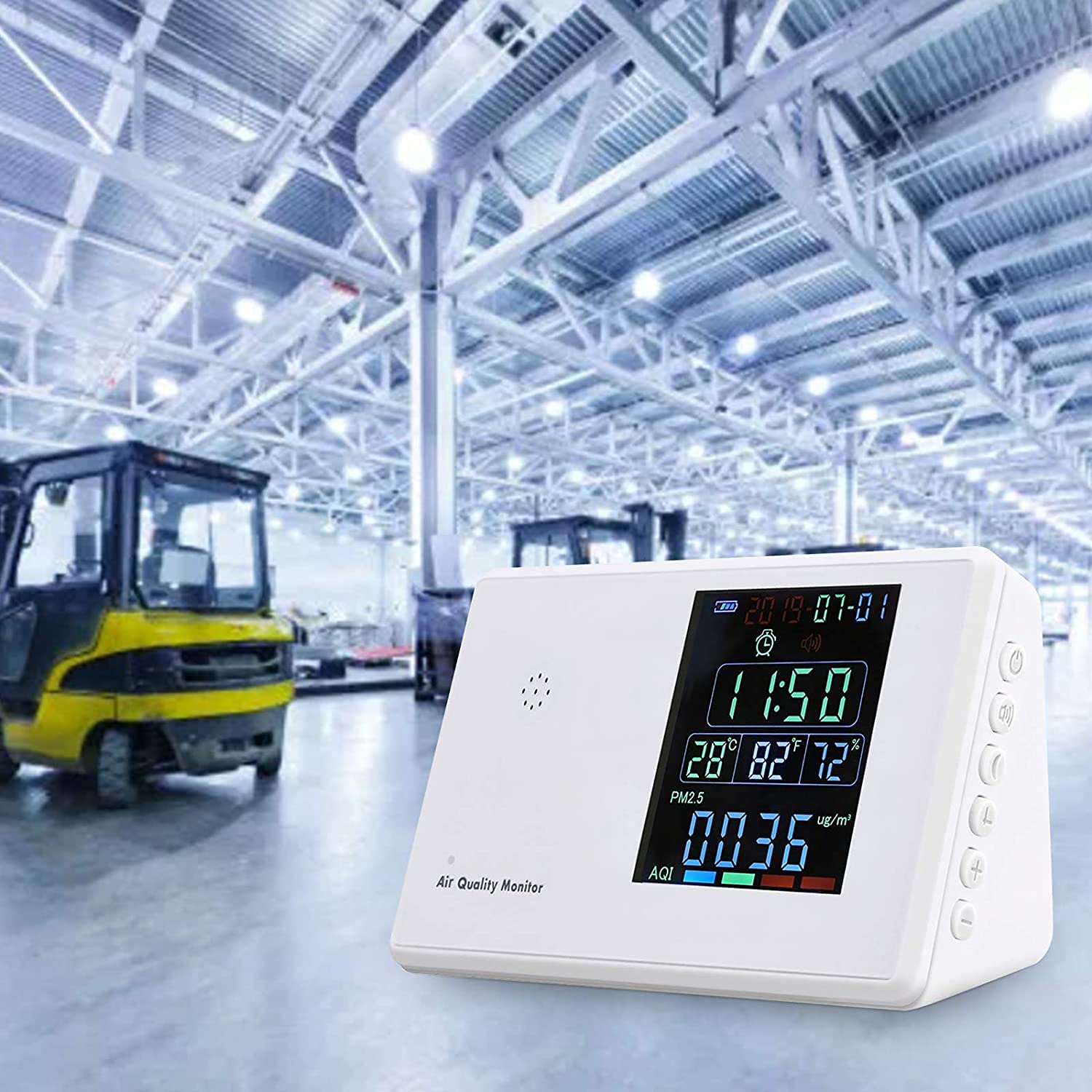 Détecteurs de CO2 intérieurs avec écran TFT HD, moniteur de qualité de l'air, capteur, testeur ; Détecter et tester la pollution intérieure, les PM2,5, le CO2, la température et l'humidité durabl