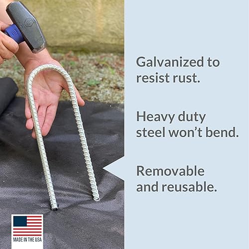 Miniatura 8 de Pinnacle Mercantile Paquete de 8 estacas de viento para trampolín extra resistentes galvanizadas de 12 pulgadas de largo 12 pulgada redondas en