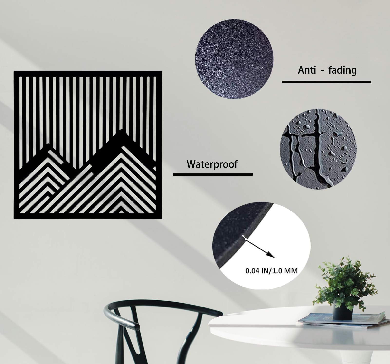 Snapklik.com : Mountain Metal Wall Art Black Mountains Line Wall Decor ...