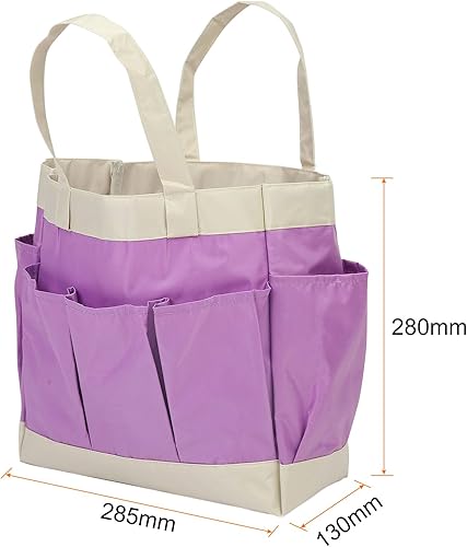 Miniatura 9 de HARFINGTON Bolsa de herramientas de jardín de 11.2 x 5 x 11 pulgadas, grande, Oxford, impermeable, con bolsillos, bolsa de mano de jardín,