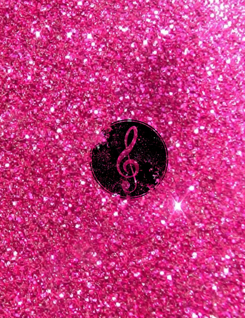 Blank Sheet Music Notebook: Composition Music Manuscript Paper-Glittery pink notebook120 Pages of Wide Staff Paper 8.5x11 inch-12 Staves/page.