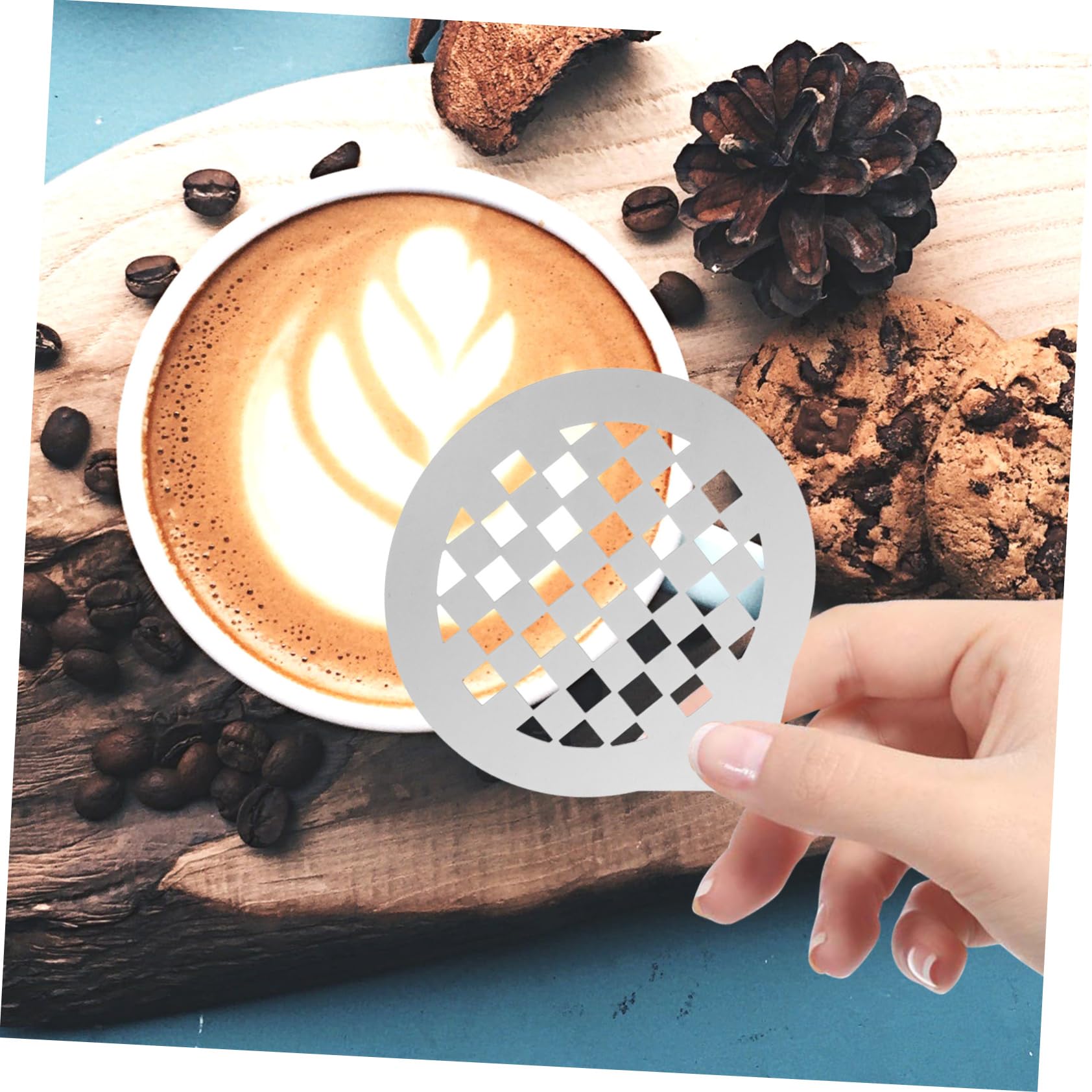 Ciieeo 3juegos Plantillas De Café Inoxidable Para Decoración De Latte y Cappuccino Moldes Reutilizables Para Arte De Leche Fácil De Limpiar y Usar