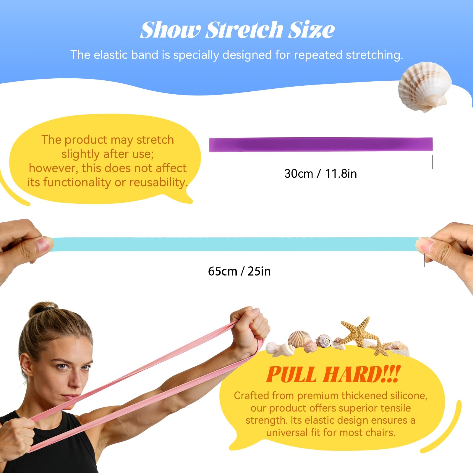 CobeTech 6 Pack Towel Bands for Beach & Cruise, Stretch Silicone with Travel Bag, Fit Lounge Chairs to Keep Towels in Place, Easy to Pack for Vacation & Pool - 4