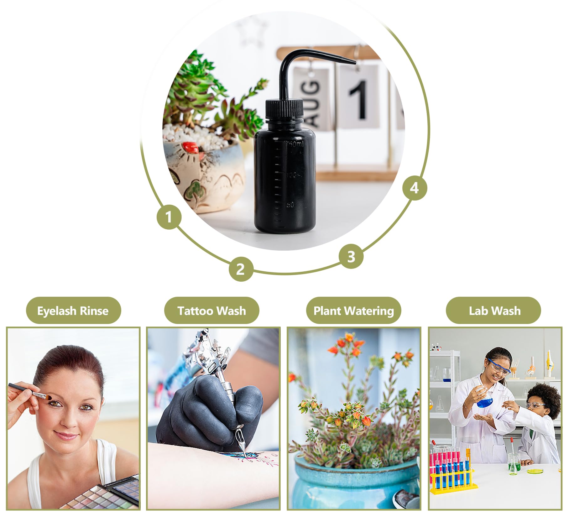 Melphoe Tattoo Wash Bottle Squeeze, 2Pcs 500ml Water Squirt Bottle Succulent Watering, Safety Rinse Watering Tools, Tattoo Supplies, Irrigation Sprinkling Can Wash Plant (Pink)