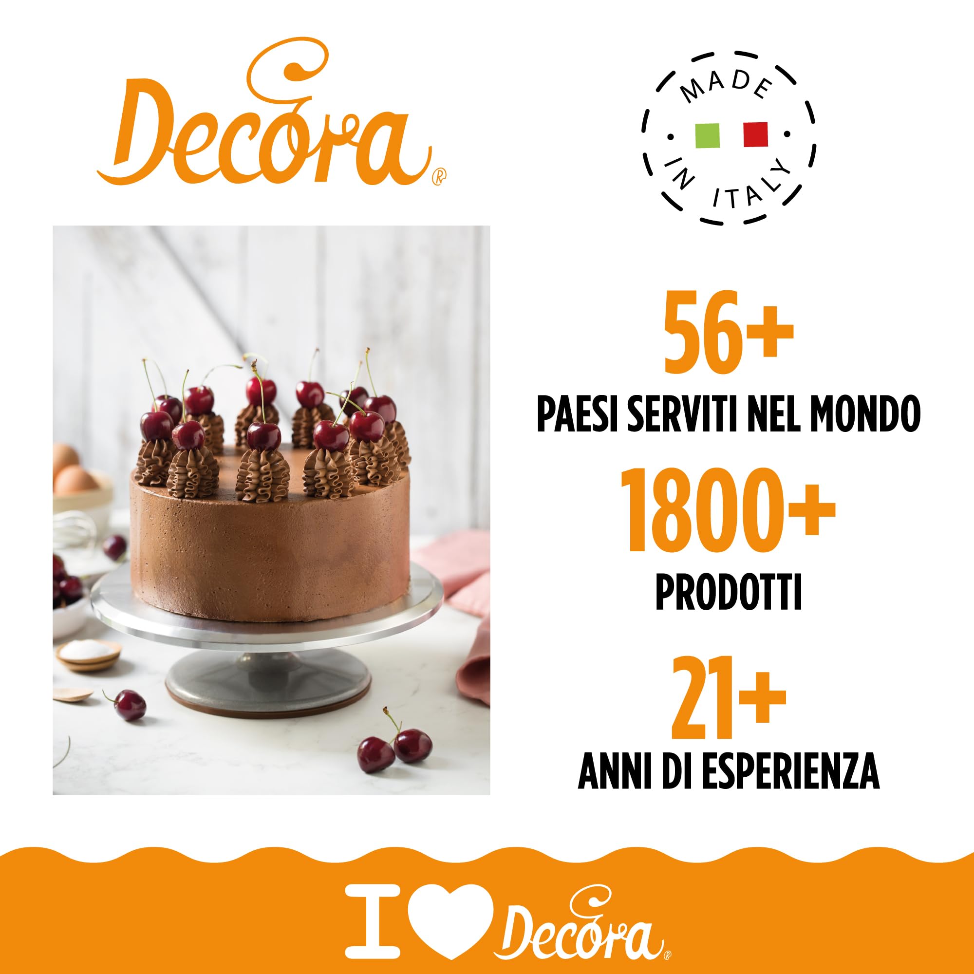 Decora, 9276005 Piatto Girevole per Torte, in Alluminio, con Base Antiscivolo, Dim. ø 31 Cm