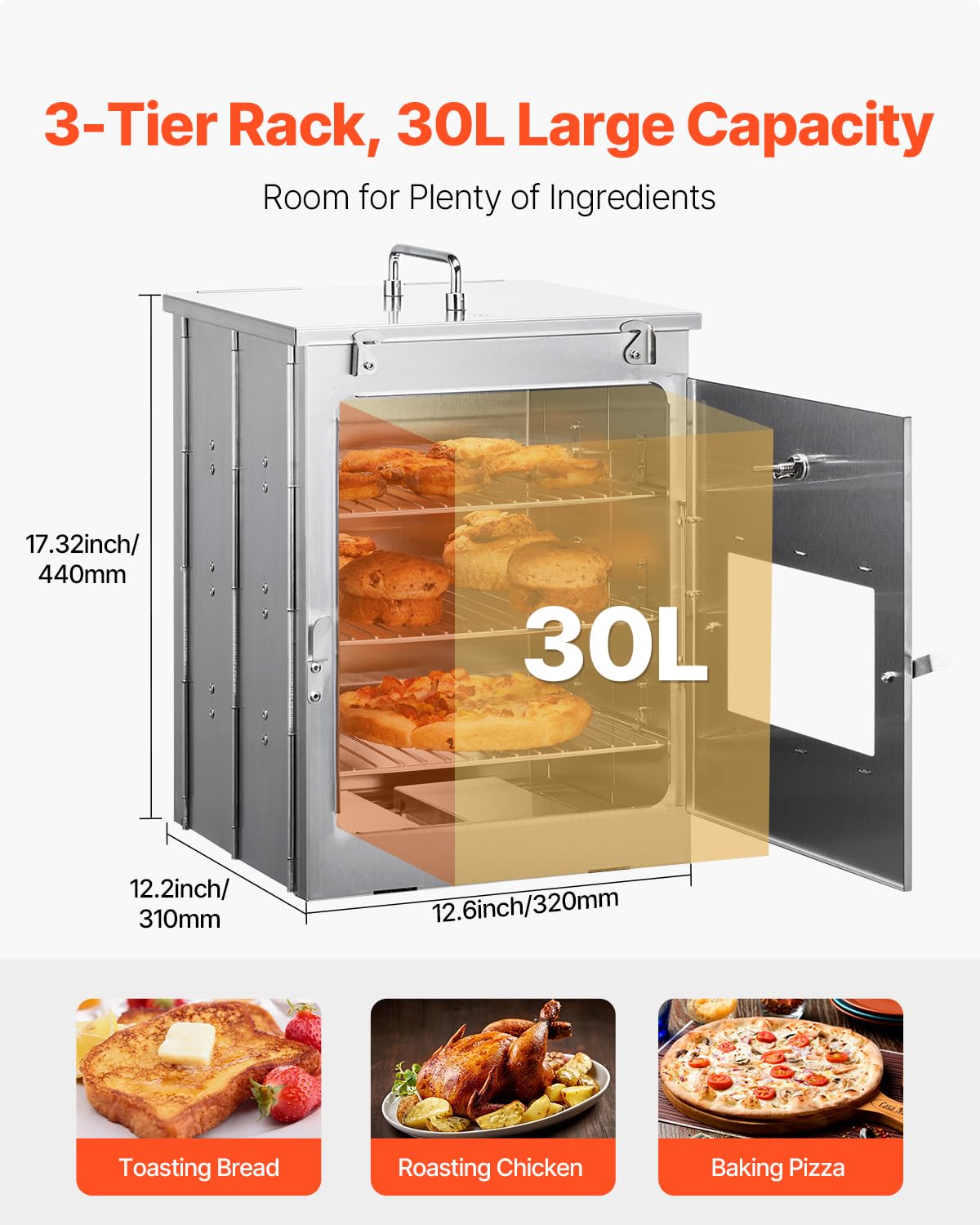 VEVOR Horno de camping al aire libre, estufa de camping portátil para camping, patio, picnic, cocina al aire libre
