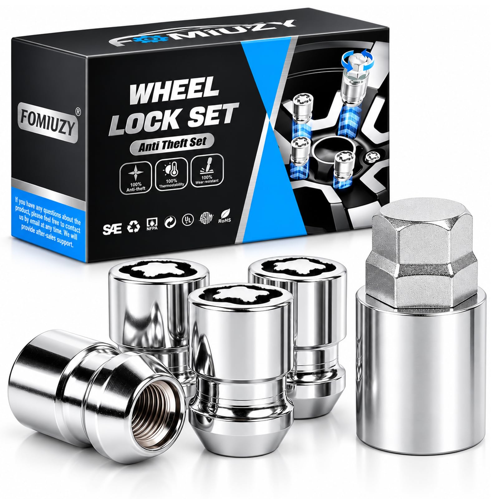FOMIUZY Wheel Lock Lug Nut M12x1.5 Anti Theft