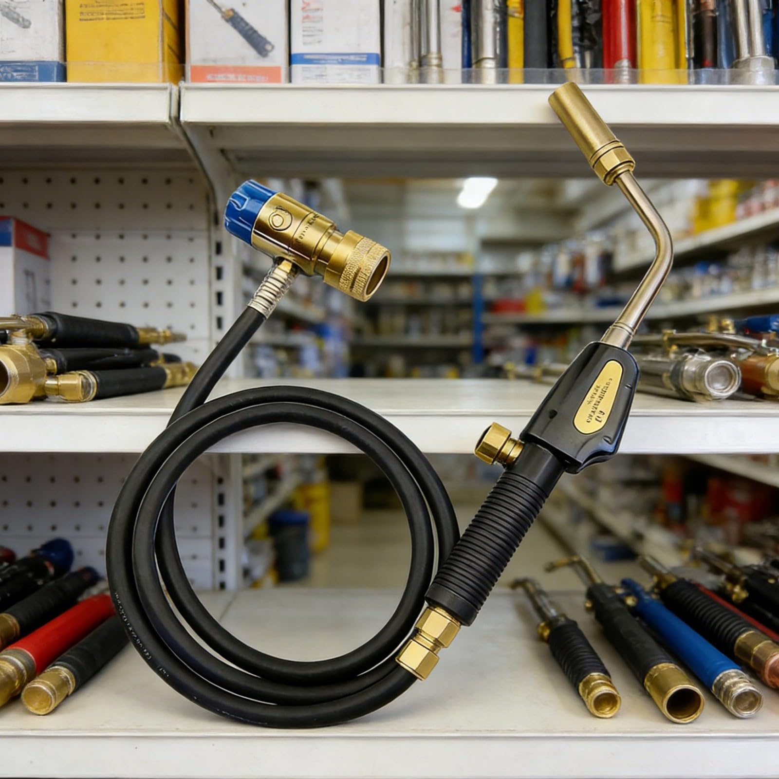Juego de soplete de soldadura profesional con punta de cobre con manguera larga flexible para tareas de unión de metal, reparaciones detalladas de espacio pequeño, soplete de soldadura por calor