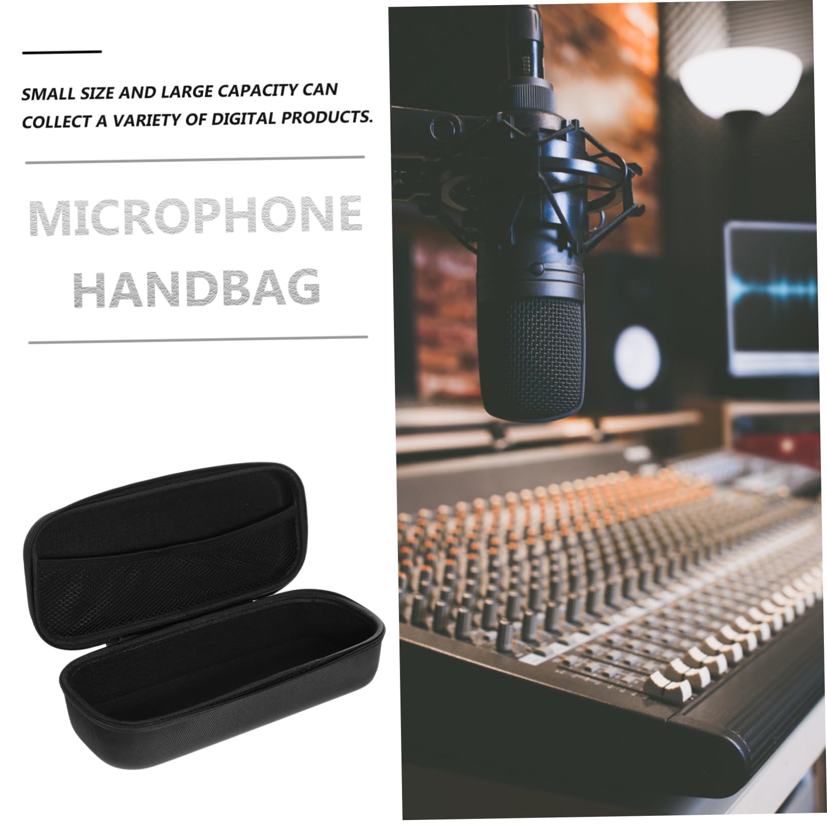 Yardwe Microphone Case Bag Eva Carrying Case for Microphone Karaoke Accessories Box