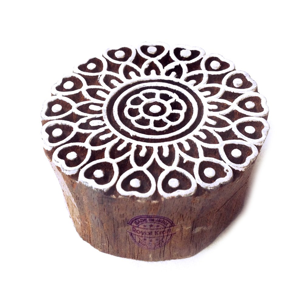 Royal Kraft Wooden Stamps DIY Fabric, Textile, Clay, Pottery, Paper, Henna Printing Blocks THBtag034 โ image 1