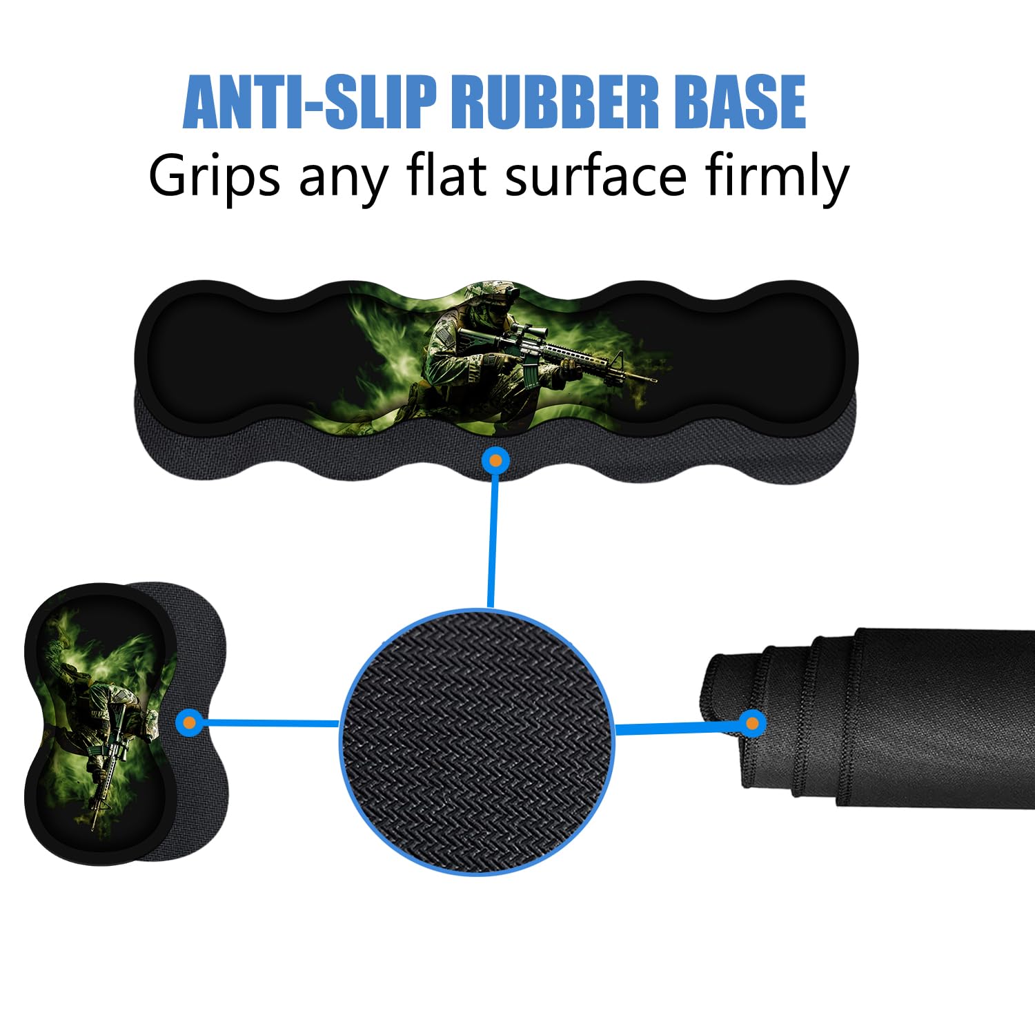 4-in-1 Ergonomisches Mauspad aus Memory-Schaum, Handgelenkauflage-Set, große XXL-Gaming-Schreibtischunterlage + Tastatur-Handgelenkauflage + Maus-Handgelenkkissen + Untersetzer für Zuhause, Büro,