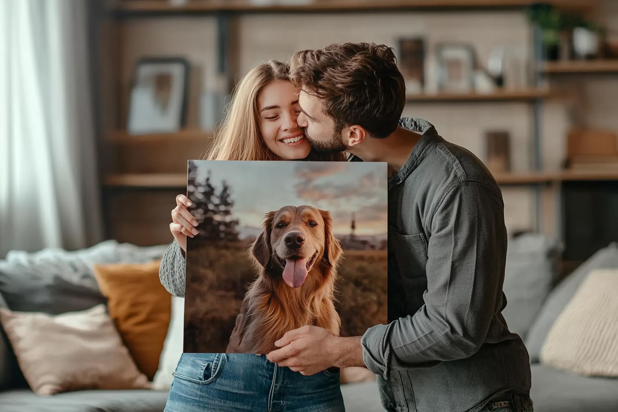 ConKrea - Quadro Personalizzato su Tela Canvas - Stampa la tua Foto su Tela in Alta Definizione con Telaio in Legno Massello - Pronto da Appendere - 50x70 cm