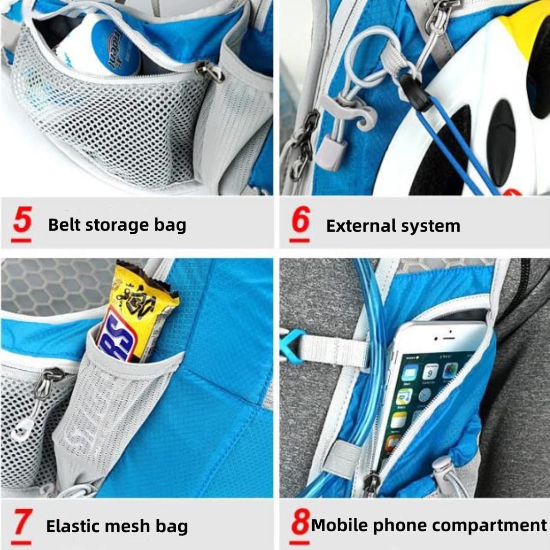 Zaino da corsa leggero, gilet da corsa regolabile da donna con sacca idrica per ciclismo, ideale per trail running ed escursionismo (verde)