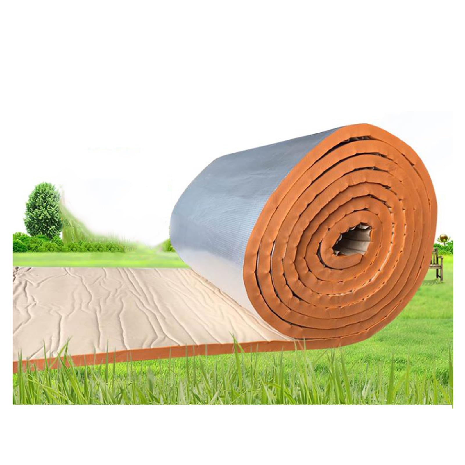 Stuoia Cotone Isolante Autoadesivo,Tappetino in Schiuma Termoisolante per Auto,Pannello Riflettente termosifoni，Cotone Isolante Acustico in Foglio di Alluminio(10MM(THk),1 * 2M(2m²))