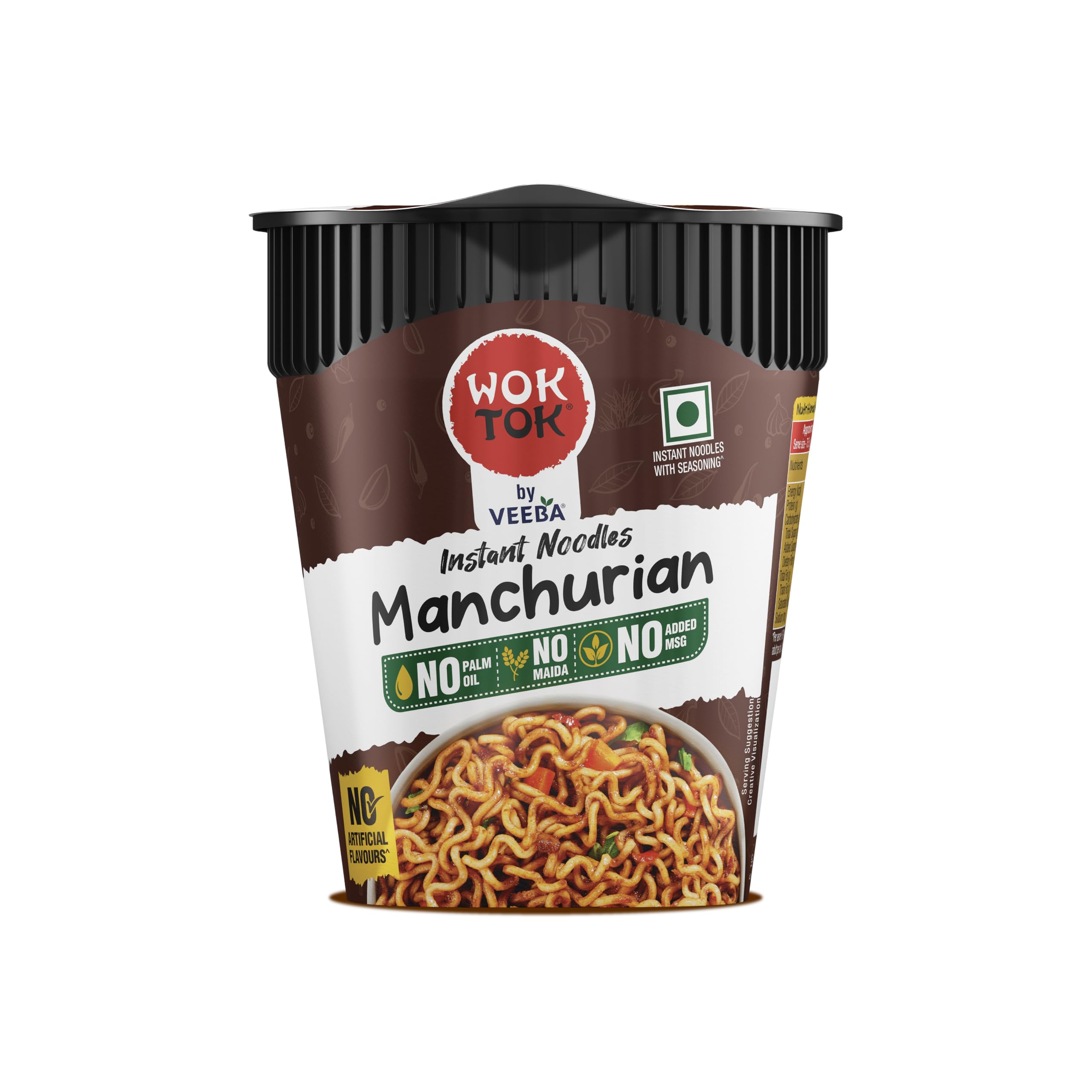 Wok Tok by Veeba Instant Cup Noodles Manchurian 75.5g / 92.5g | Made with no palm oil | No maida | No added MSG | Weight may vary.