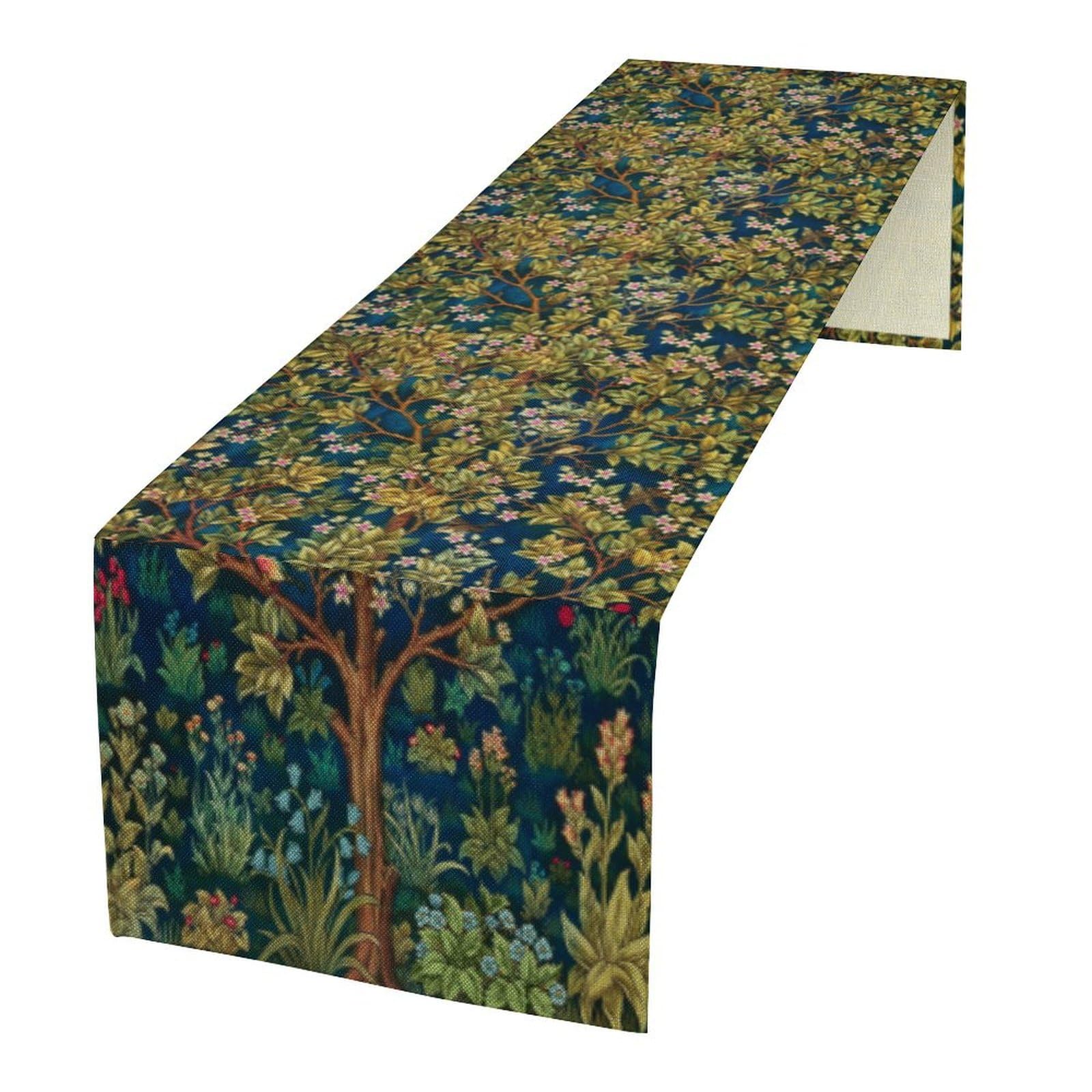 William Morris Floral Table Runner Vintage Flowers Table Runner for Dining Table Decor 13 x 60 Inch Strawberry Thief