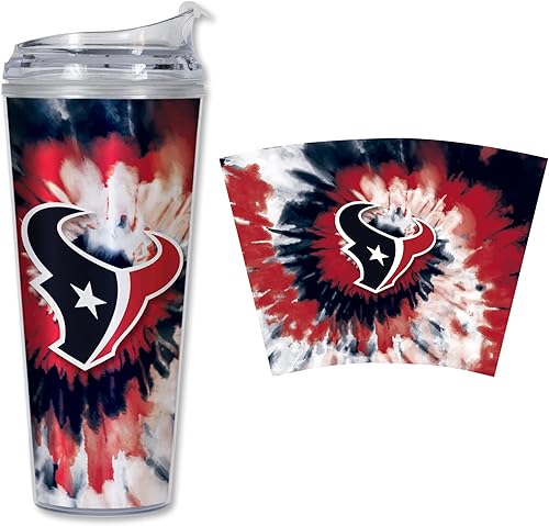 Miniatura 41 de Rico Industries NFL Football Glitter 24 onzas Vaso de purpurina acrílico con tapa con bisagra, Vaso de doble pared oficialmente licenciado