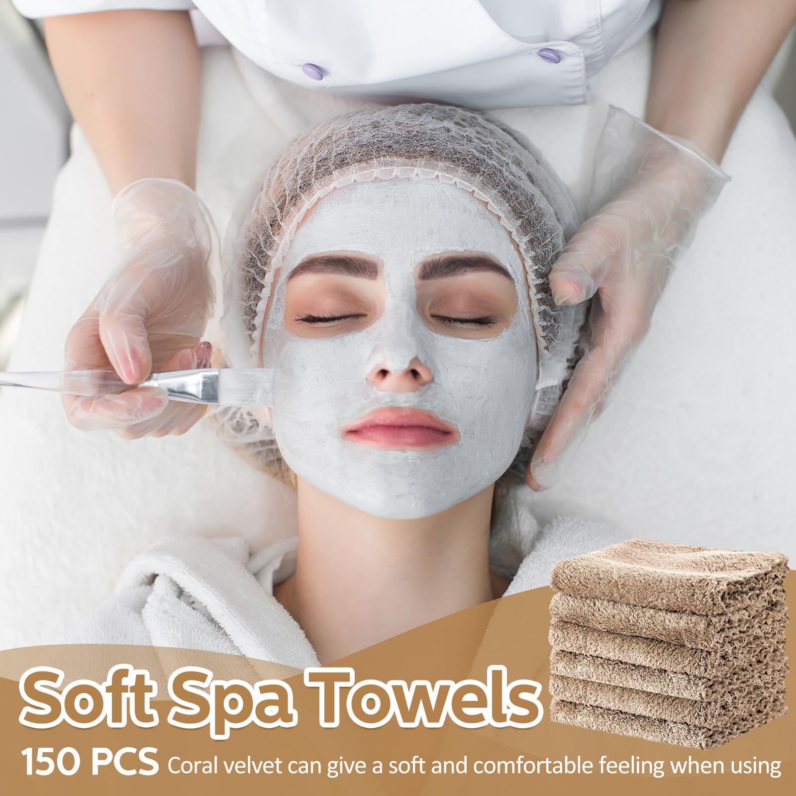 Newwiee 100 paños de baño de secado rápido a granel, 12 x 12 pulgadas, toallas faciales de microfibra suave para tu cuerpo, toallas faciales para spa (café)