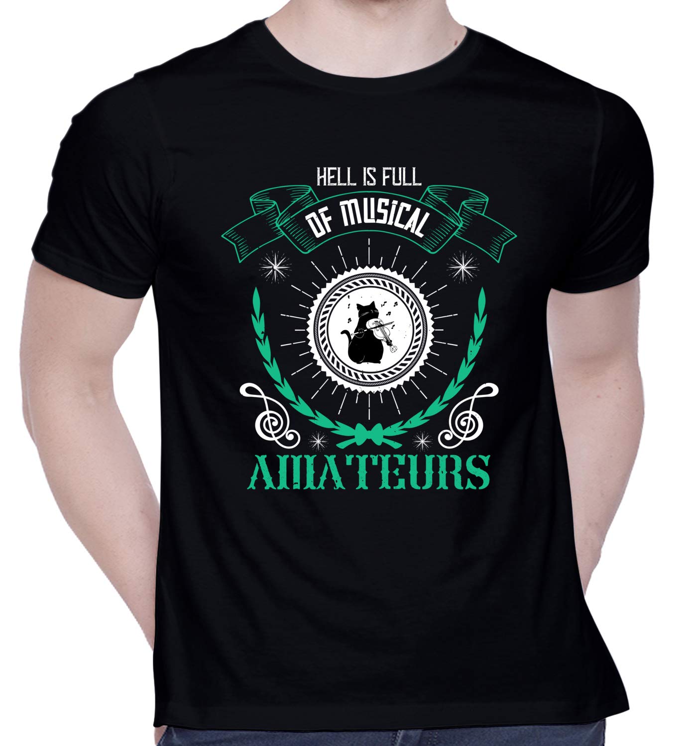 CreativiTGraphic Printed T-Shirt for Unisex Hell is Full of Musical Amateurs Tshirt | Casual Half Sleeve Round Neck T-Shirt | 100% Cotton | D00443-1522