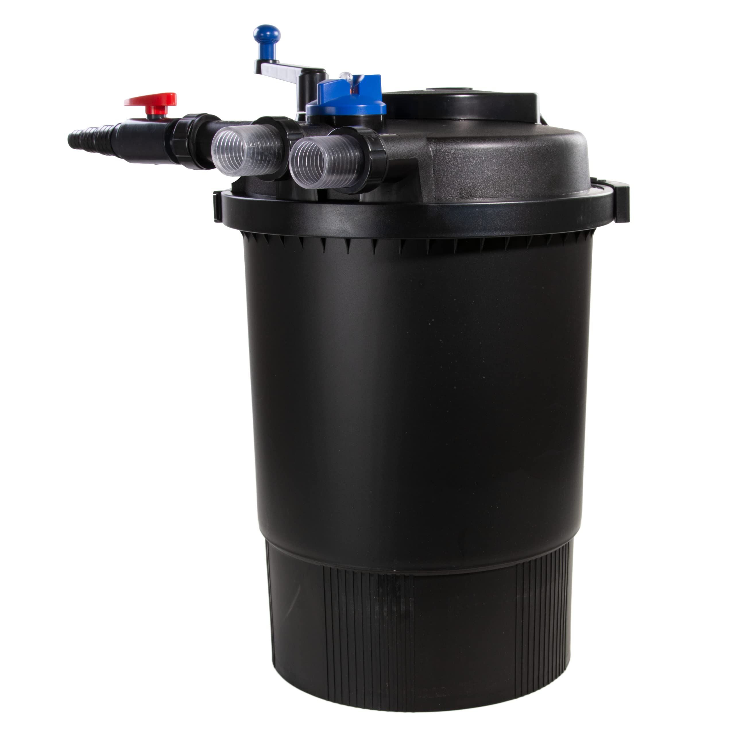 AquaForte GPF-30000 (55 W) filtr ciśnieniowy, moc 55 W, napięcie 230 V, częstotliwość 50 Hz, wlot/wylot 32/38 mm, zalecana ilość przepływu 12 000 l/h, odpowiedni do stawów ozdobnych do 60 000 litrów