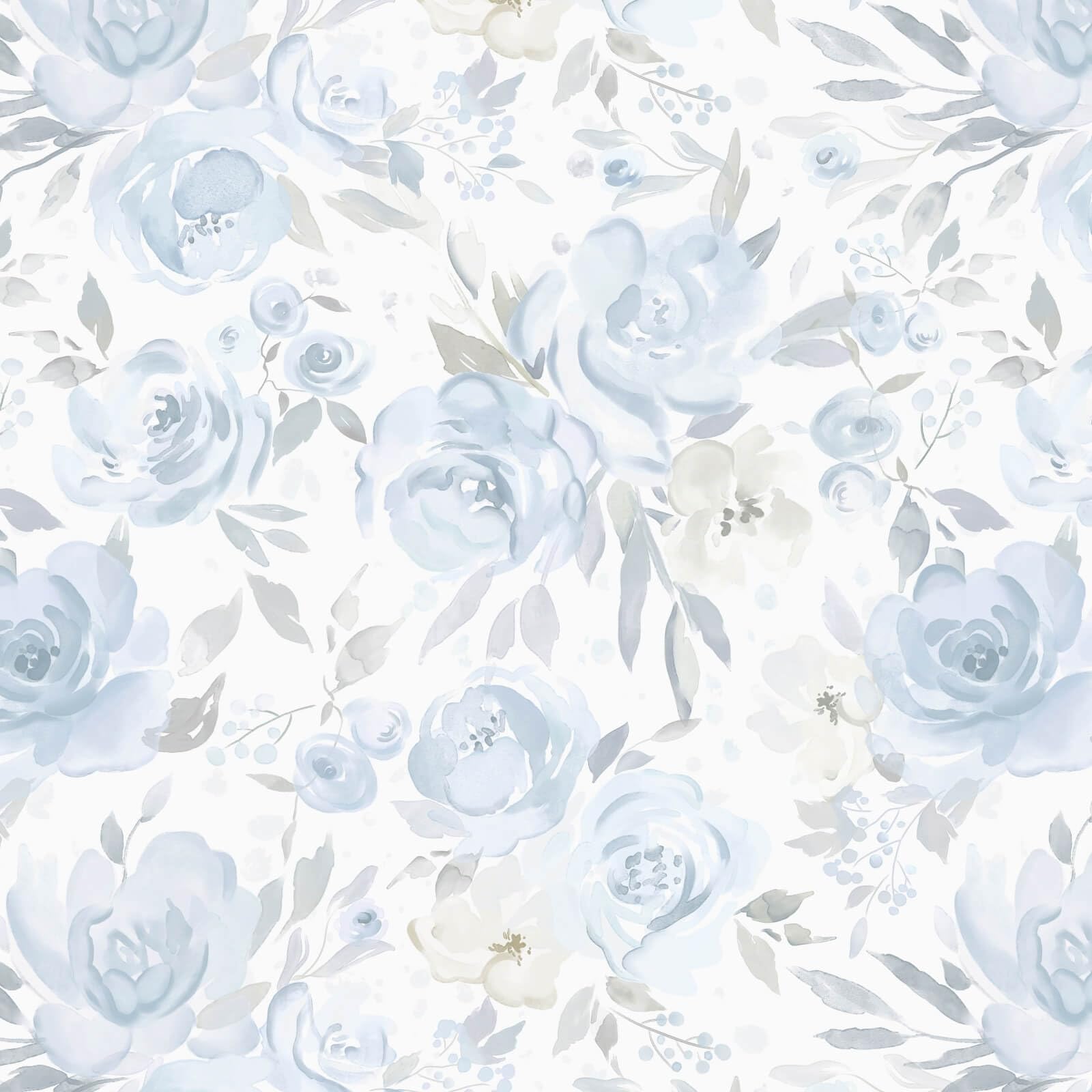 Ismoon Blue Floral Peel Stick Wallpaper