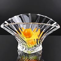 Vista 3 de CLoxks Tazón de fruta decorativo para mesa, plato de frutas de vidrio de alta gama, plato de fruta alto de alta gama, estilo de lujo ligero, sala