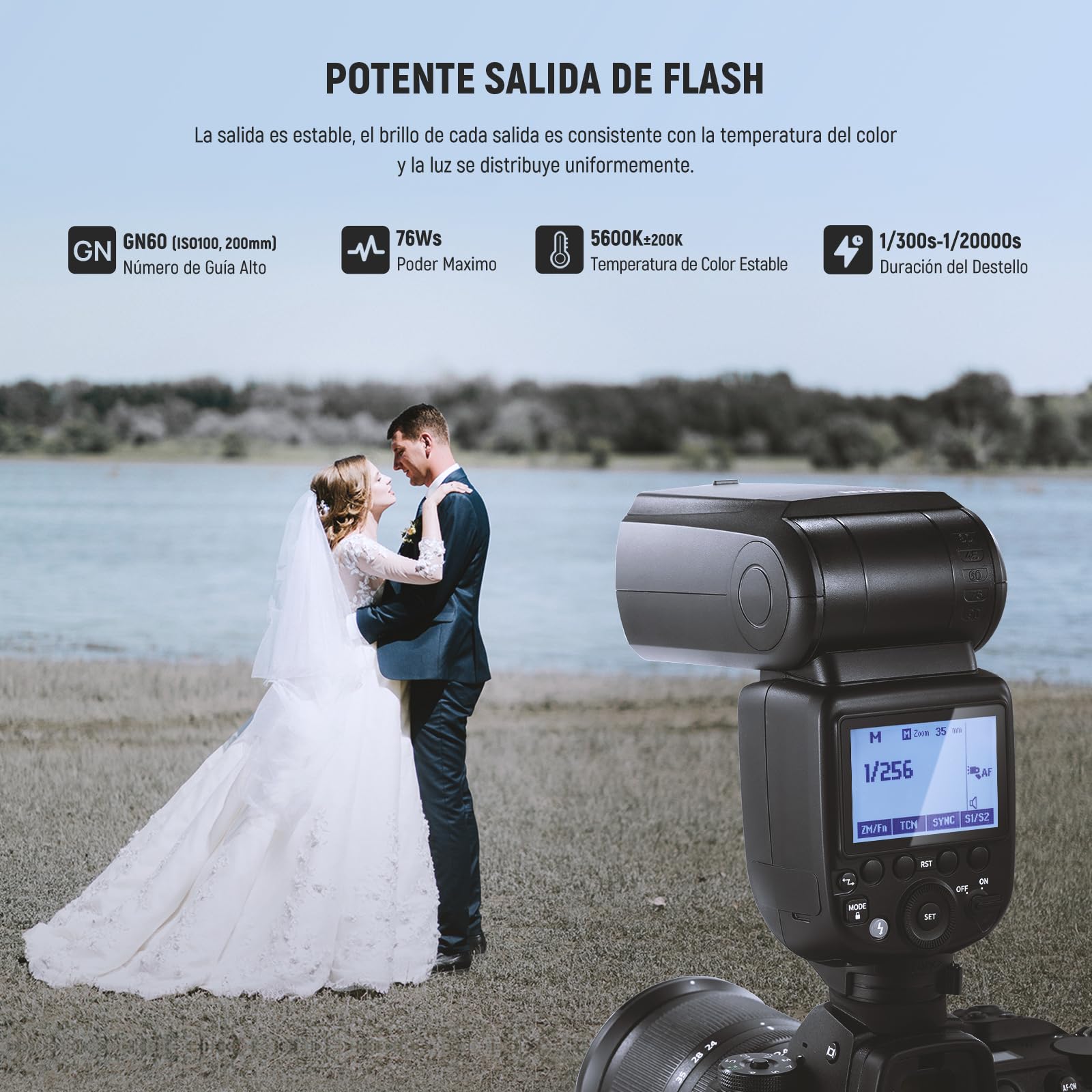 NEEWER NW760-S TTL Flash Speedlite Compatible con Sony DSLR Cámaras, 76Ws GN60 2,4G 1/8000s HSS Speedlight, Conversión TCM, 230 Flashes de Potencia Total, 0,1-2,7s Linterna de Reciclaje Rápido