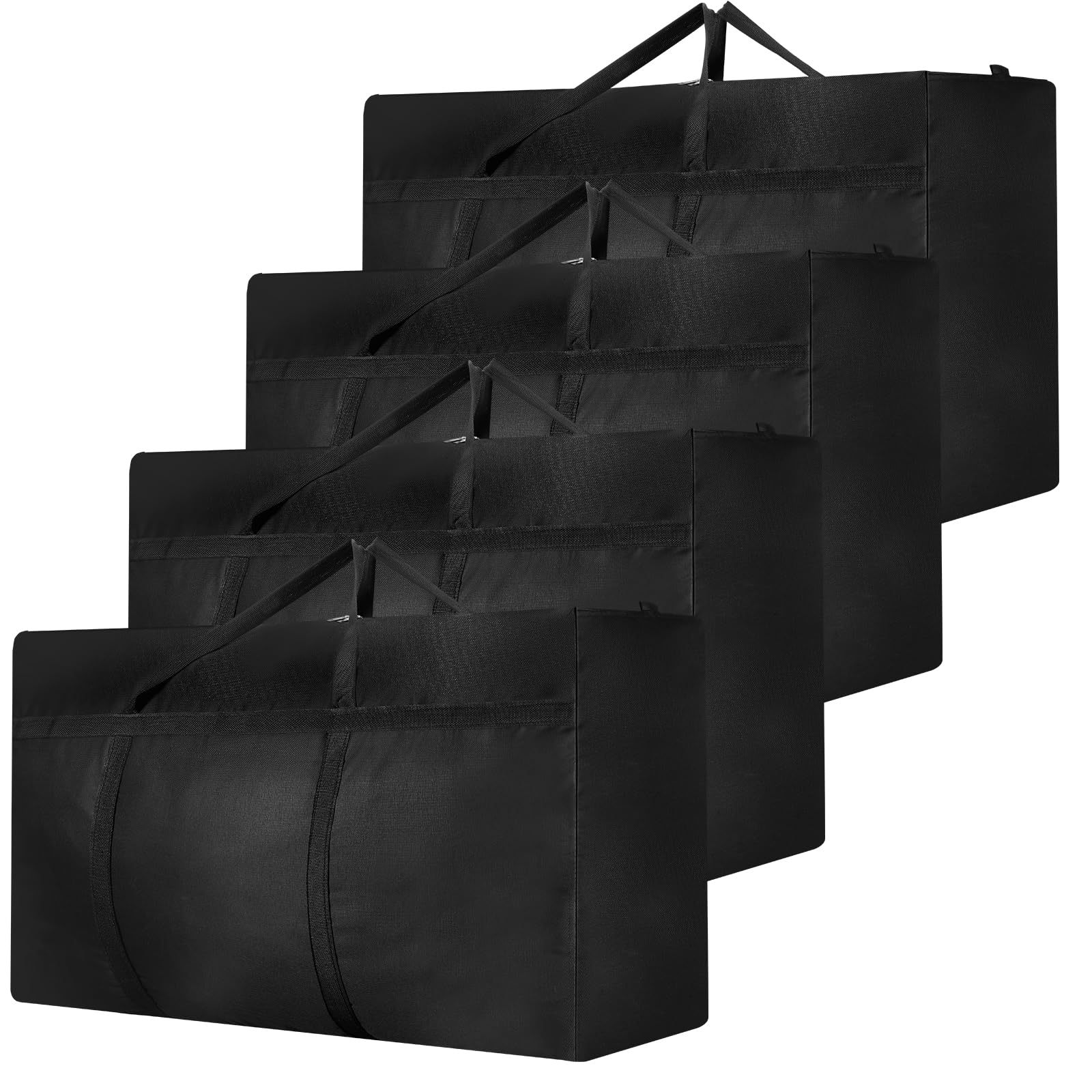4 Pcs 180L Large Storage Bag, Extra Large Storage Bag with Zips for Moving Storage Clothes Bedding Duvet Quilt Blankets Waterproof Jumbo Storage Bags Moving Totes Christmas Storage Containers