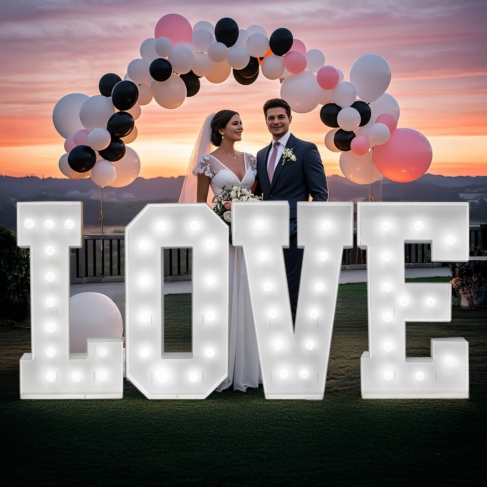 Lettere luminose a LED da 1,2 m, kit di luci a mosaico per compleanno, laurea, baby shower, casa, bar, eventi interni ed esterni, A, 120 cm