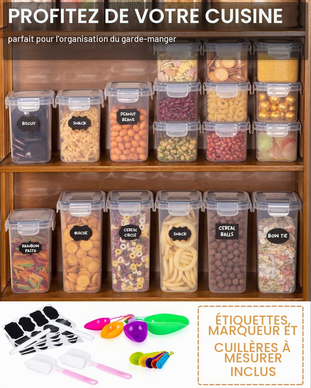 Lot de 25 Boite de Rangement Cuisine Alimentaire Hermétique