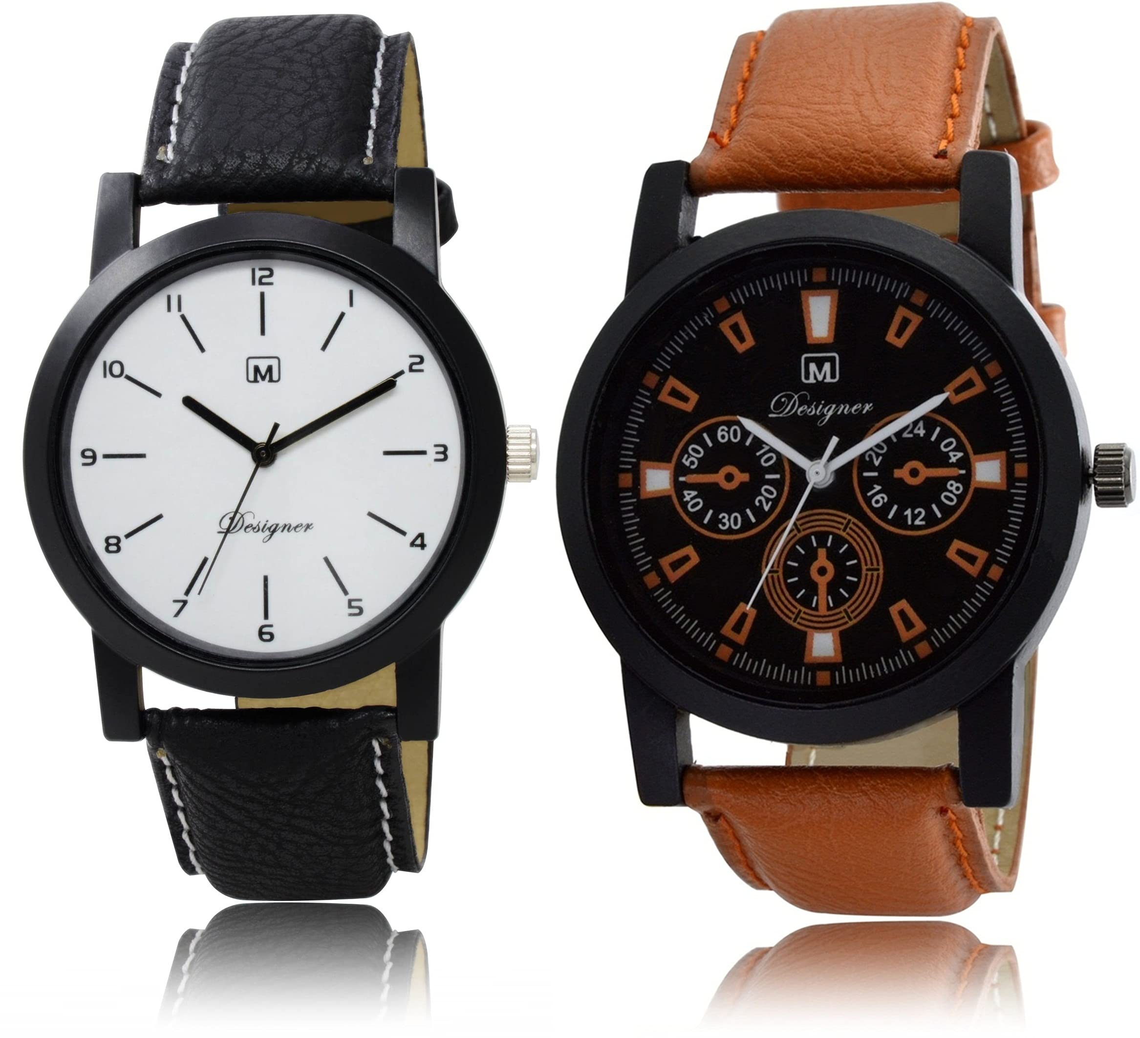 FEMEO Pack of 2 Combo Excellent Quality mplticolor dial & Leather Belt Watches for Man & Boys(O-4-6,Multicolor) (B0987J14LV) Amazon Price History, Amazon Price Tracker