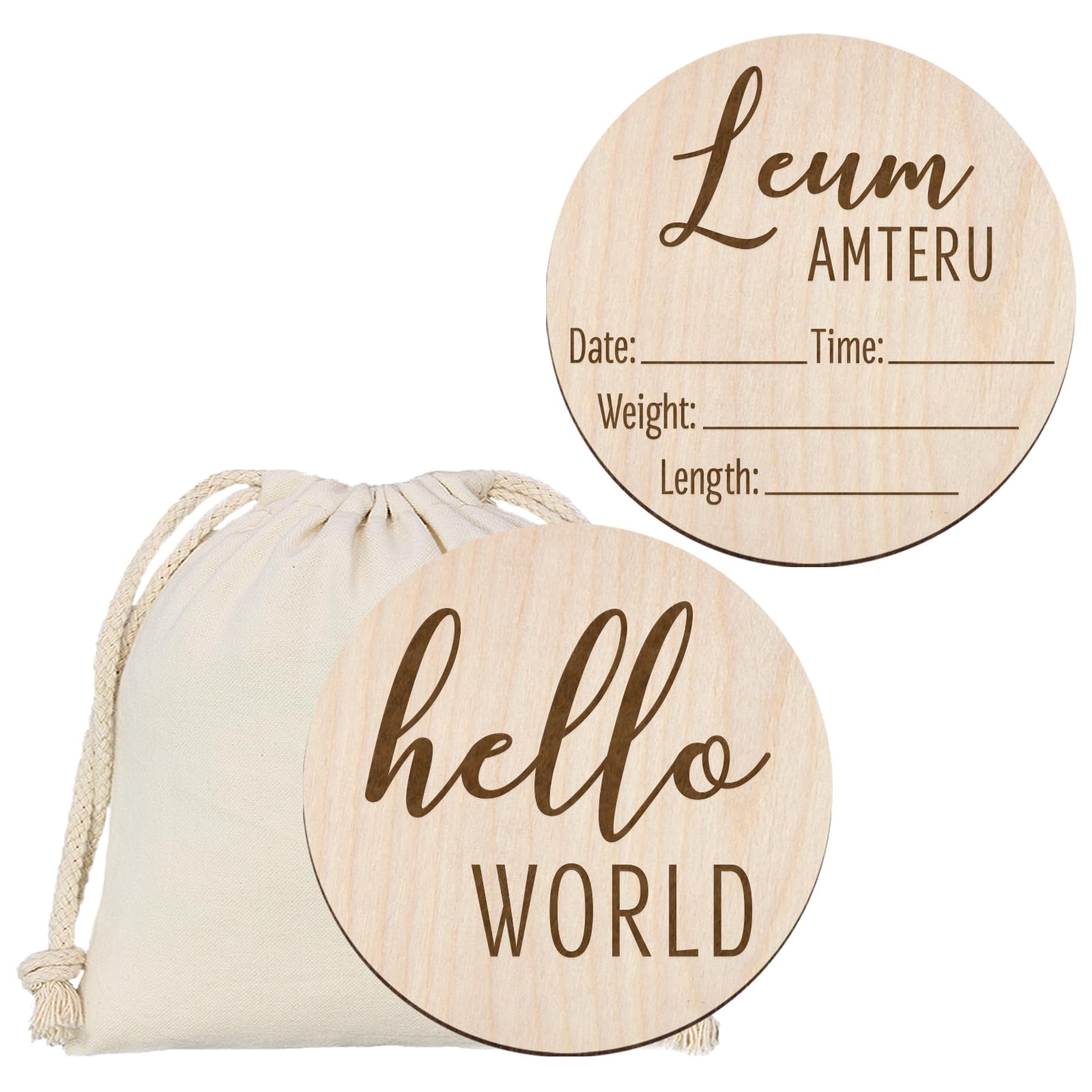 Mayyi Newborn Birth Announcement Sign,Personalized Baby Announcement, Custom Engraved Wooden Baby Name Sign, Newborn Photo Props, Hello World Newborn