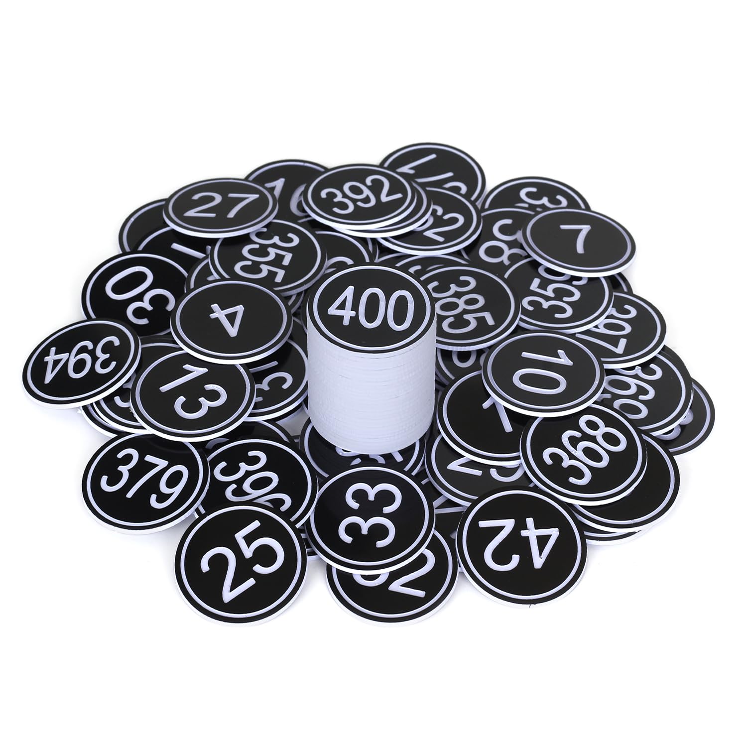 Armoire de rangement pour numéros de table en plastique - Étiquettes pour pubs, restaurants, clubs - 200 pièces - Noir - De 1 à 200