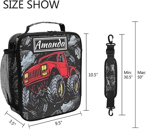 Vista 113 de Lonchera con diseño de caballo de girasol para niñas, bolsa de almuerzo aislada para niños, correa de hombro congelable para la escuela y la oficina