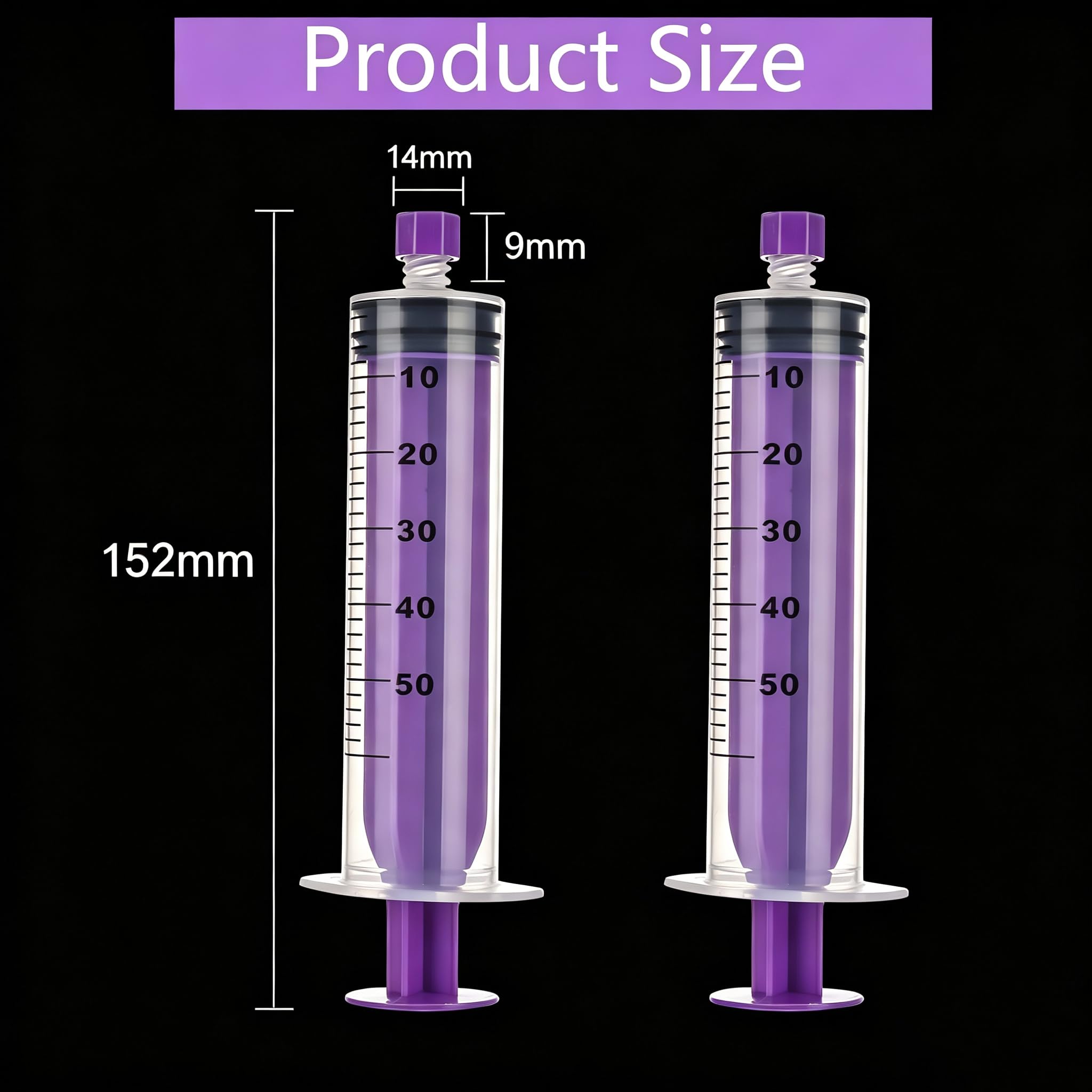 60ml Feeding Syringe with Screw Cap, 60cc Large Plastic Syringe ,10 Pack — Amazon image 5
