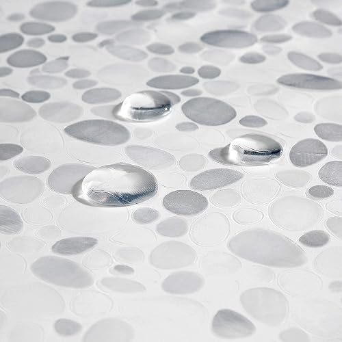 Miniatura 6 de AooHome Cortina de ducha de 36 x 72 pulgadas, cortina de ducha de EVA, patrón de guijarros 3D con 3 imanes inferiores, resistente, repelente al