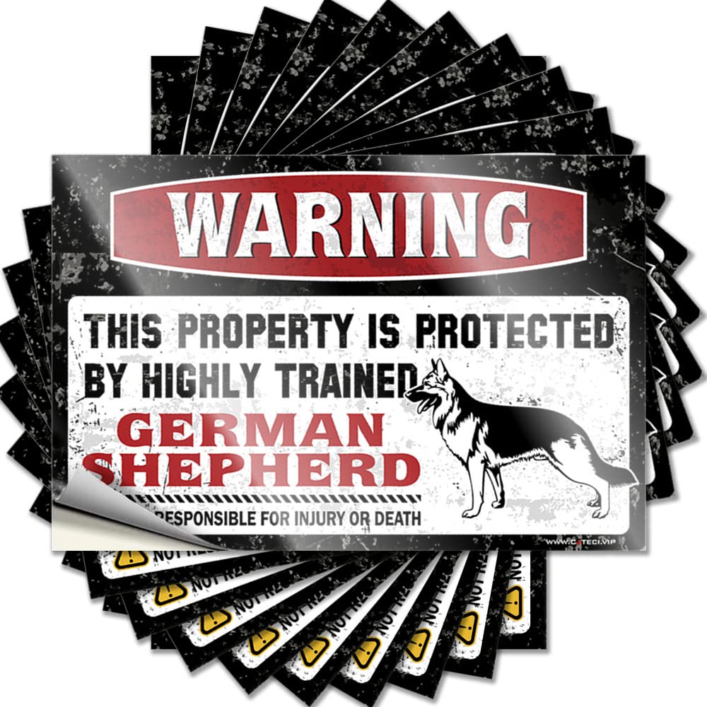 Van Ideas Tattoo | Warning This Property is Protected By A Highly Trained German Shepherd Golden for Race Decor(12X18CM)