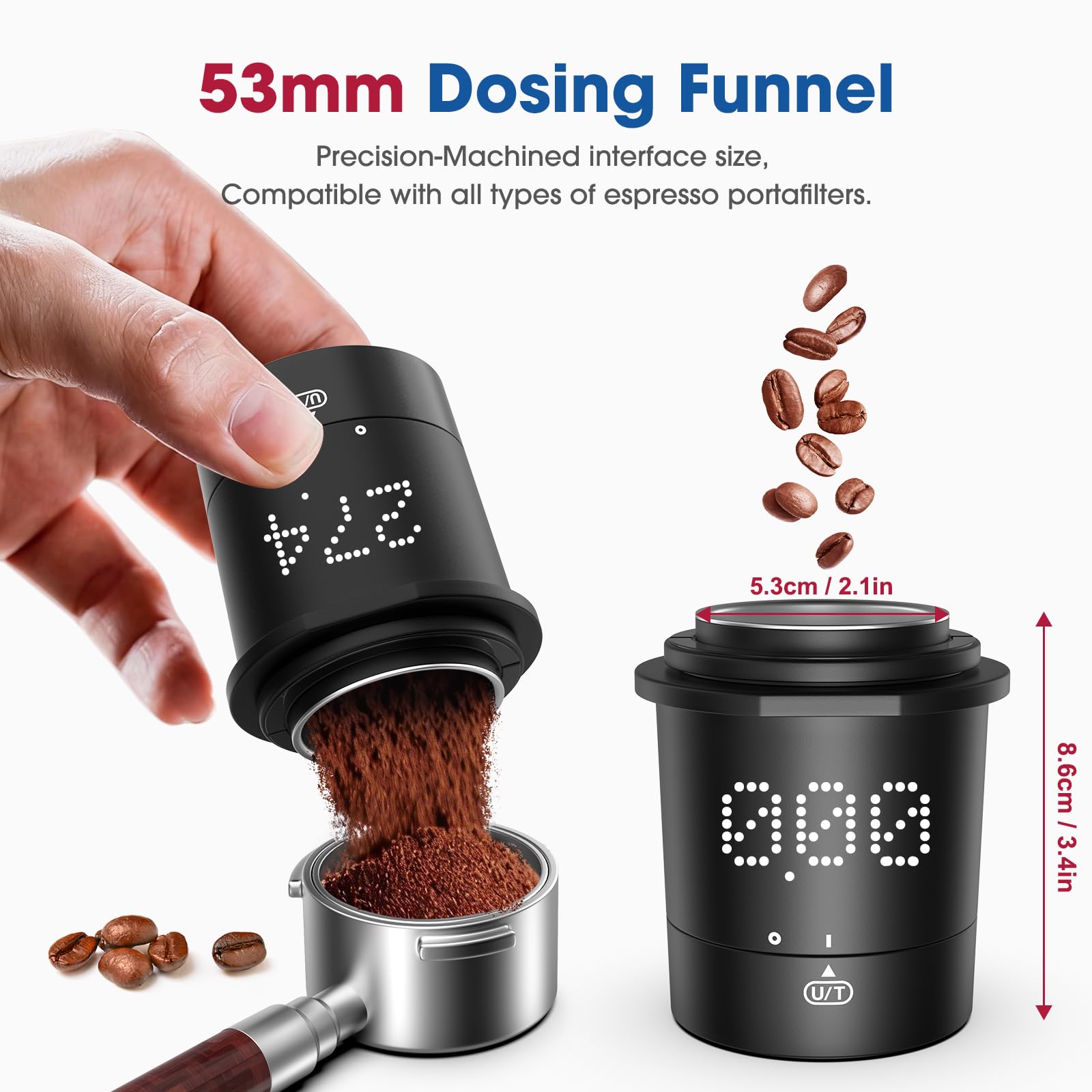 Mik-Nana Dosierbecherwaage mit LED-Display – schlanke Präzision | Digitale Espresso-Kaffeesatzwaage, unverzichtbares Barista-Brühzubehör und ideales Geschenk für Kaffeeliebhaber (schwarz)