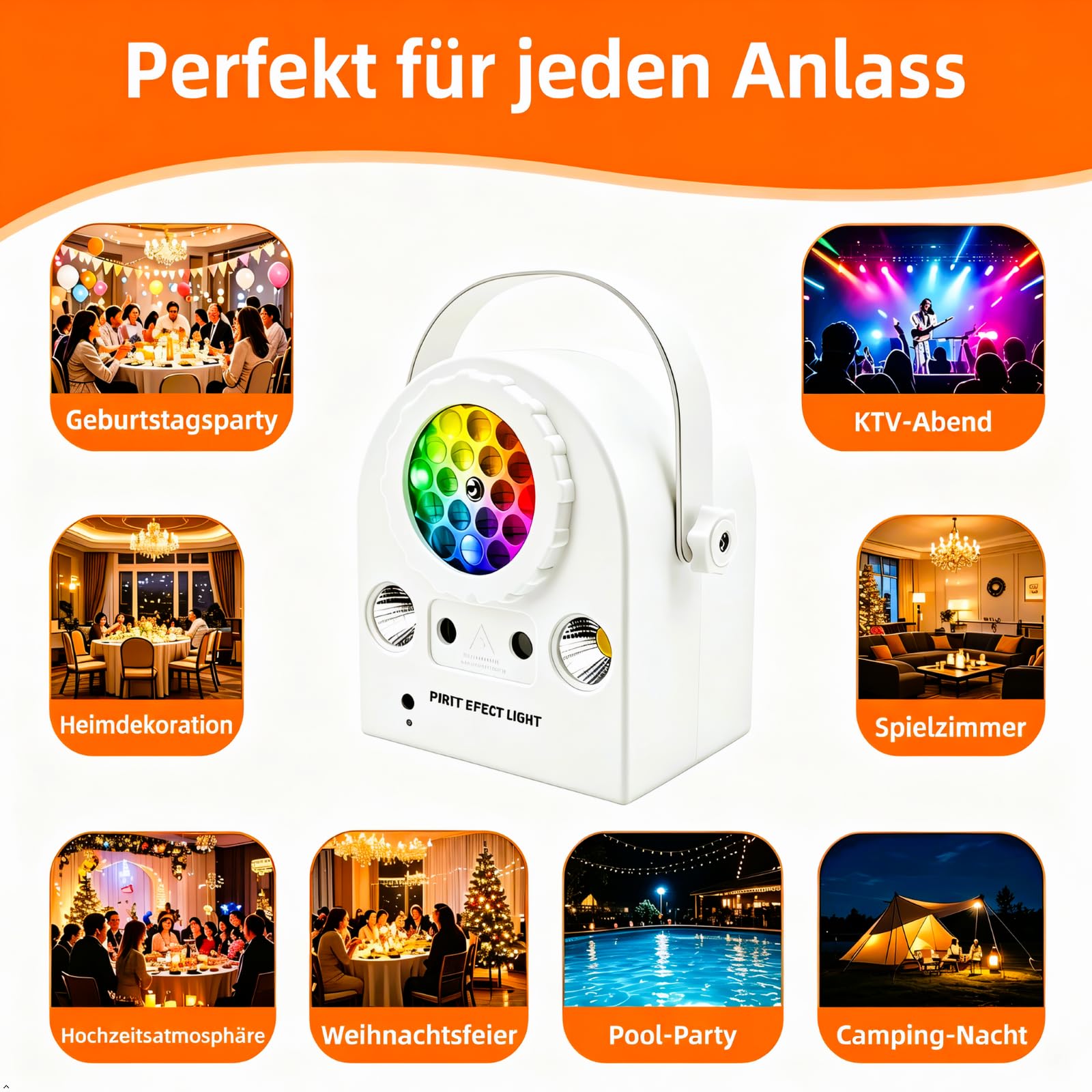 La sfera luminosa da discoteca realizzata in materiale ABS, è dotata di telecomando, offre una luce ambientale LED dinamica, ideale per feste in famiglia, matrimoni e illuminazione scenica.