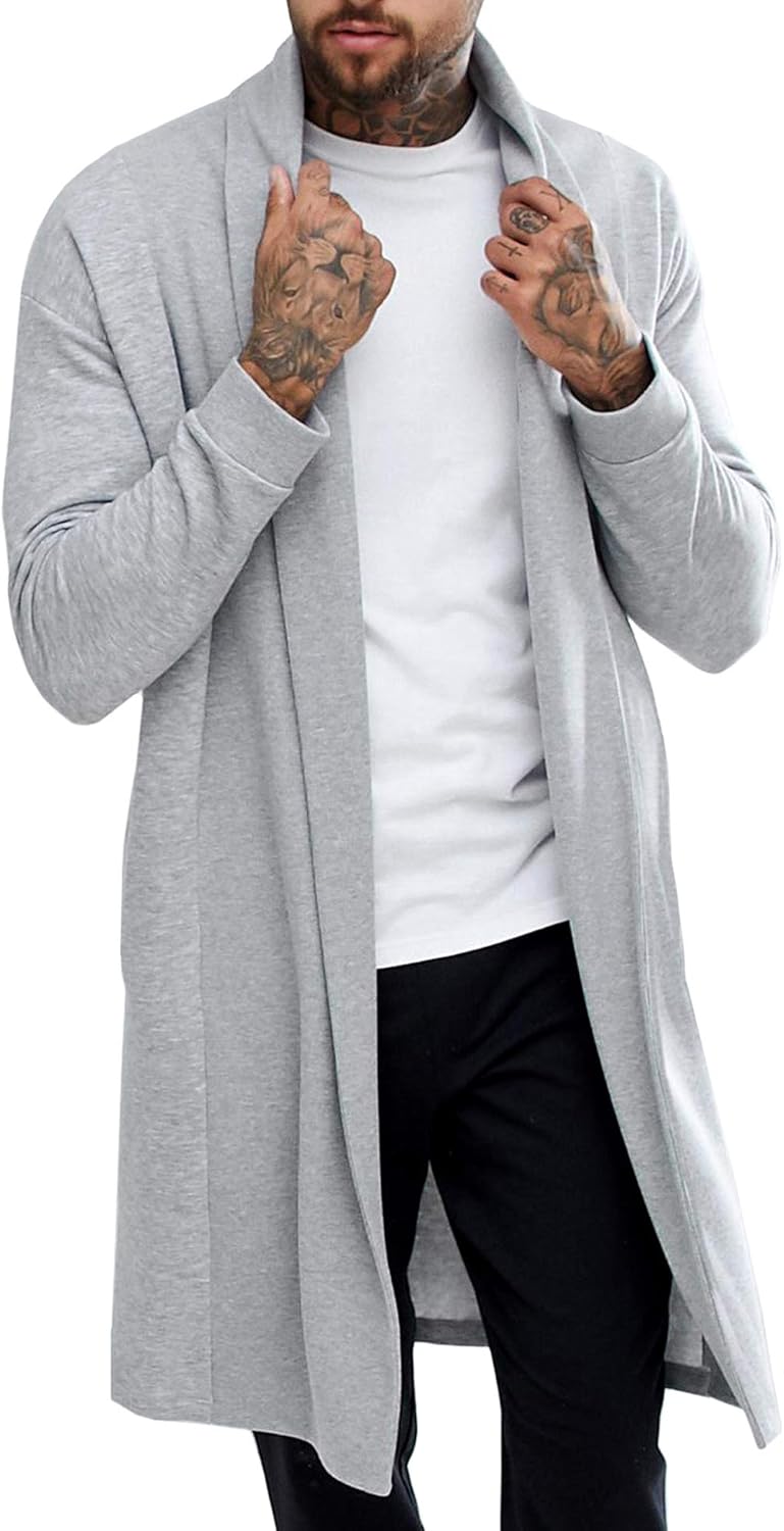 Mens long open front cardigan Clearance