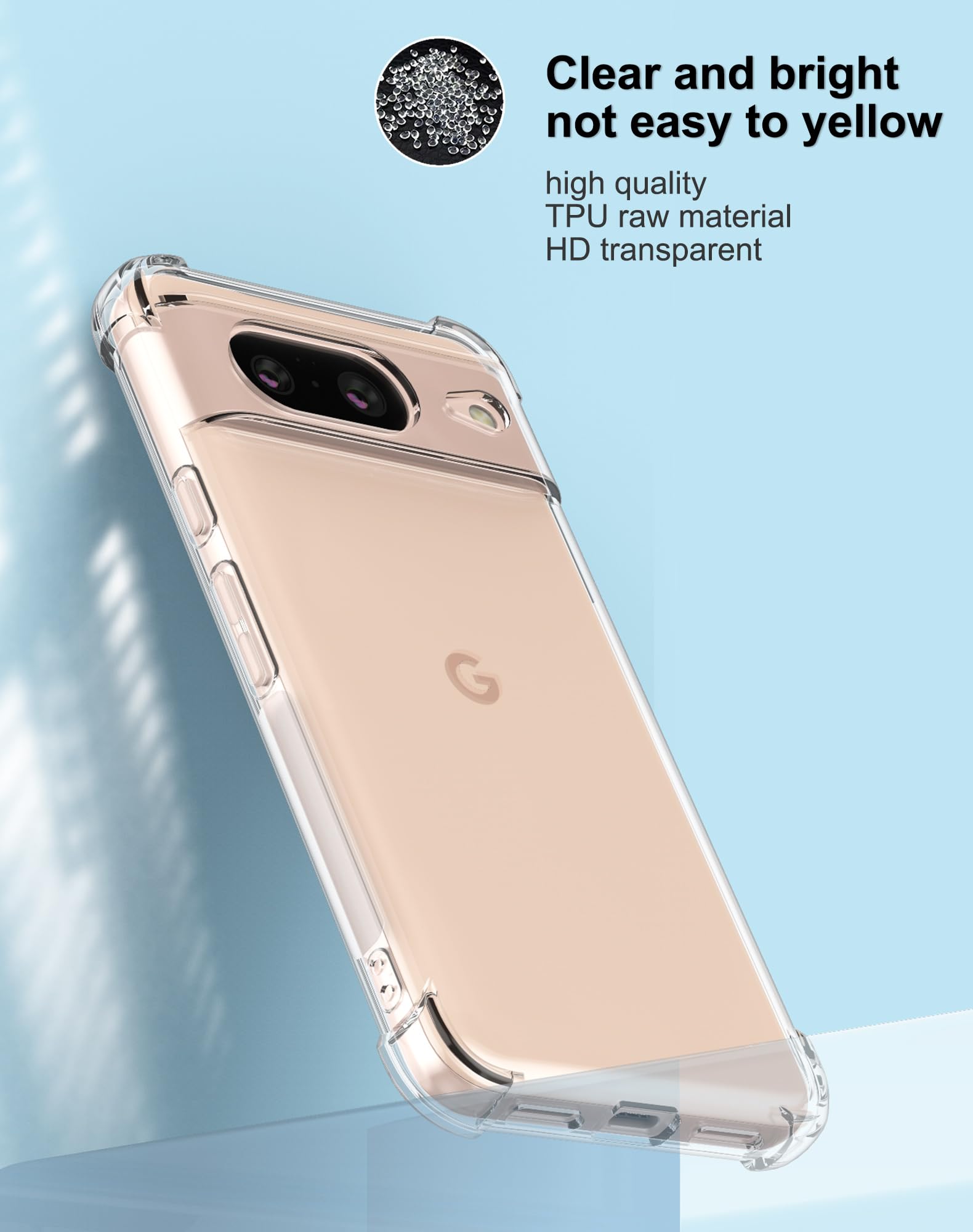 Custodia Foluu Per Google Pixel 8 Pro 2023 – Cover Trasparente Ultrasottile In TPU Morbido Con Angoli Rinforzati Anticaduta - 2