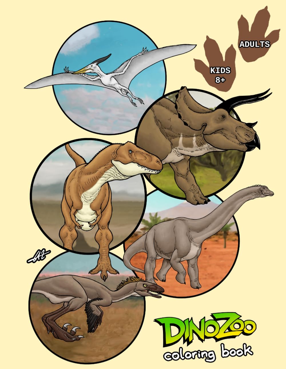 DinoZoo Coloring Book: Color dinosaurs and other prehistoric creatures.